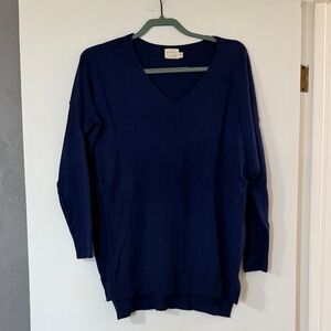 Dreamers Deep Navy V-Neck Women's Sweater